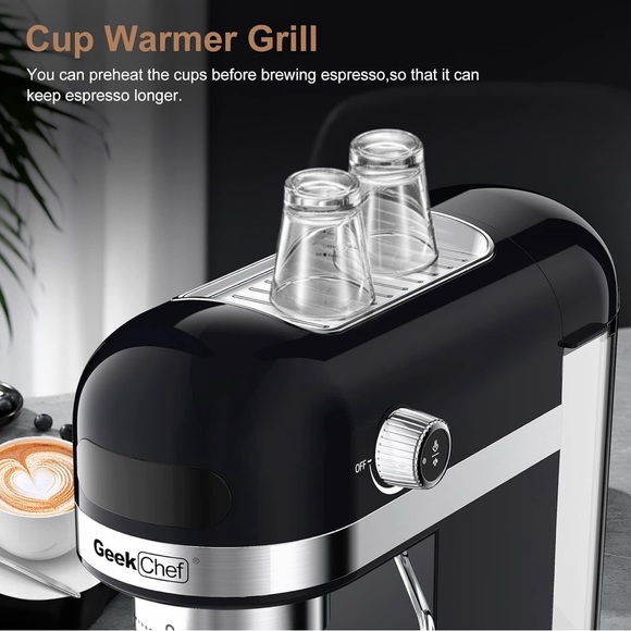 Geek Chef Espresso Machine 20 Bar Pump Pressure Cappuccino latte Maker - Picture 7 of 9